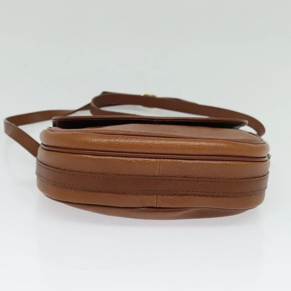 Authentic Burberrys Shoulder Bag Leather Brown Gold - Picture 12 of 16